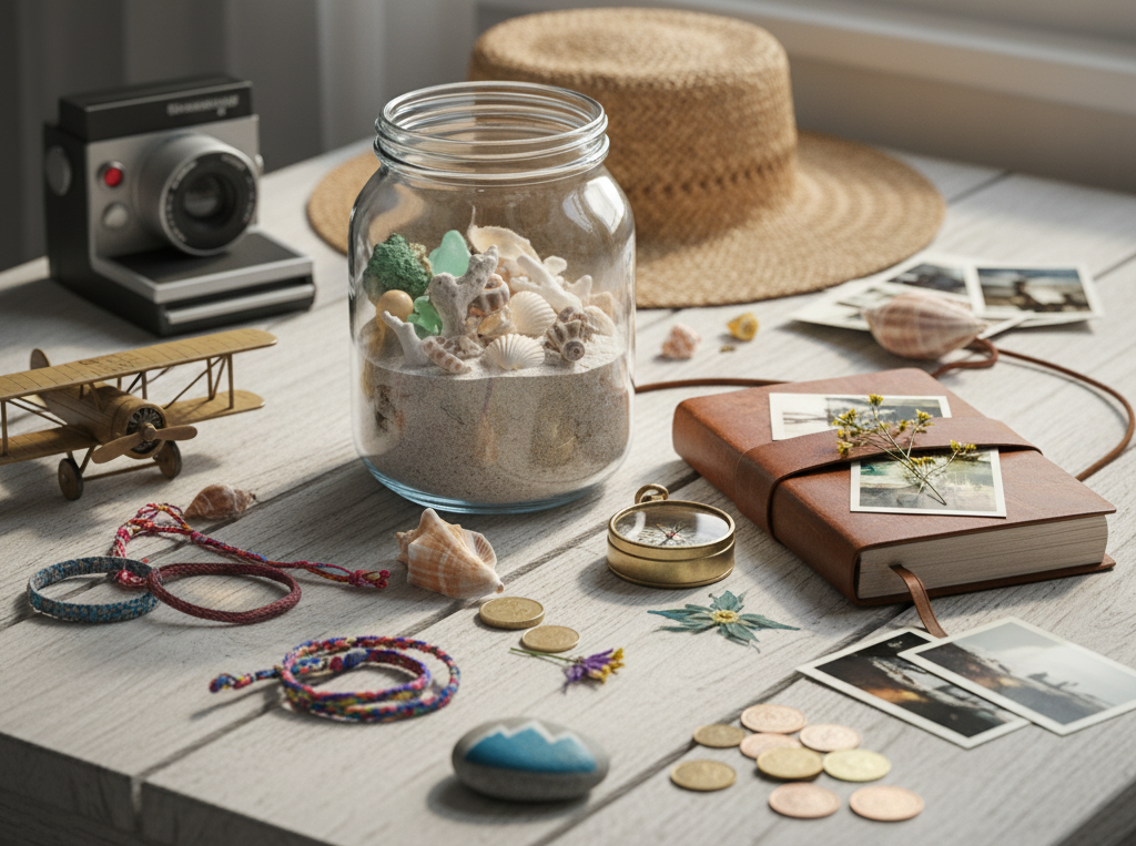 Obraz pokazujący pamiątki z wakacji