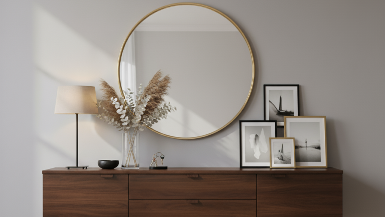 Obraz pokazujący komodę w przedpokoju