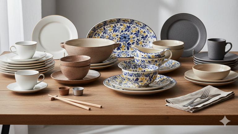 Obraz pokazujący rodzaje zastawy stołowej